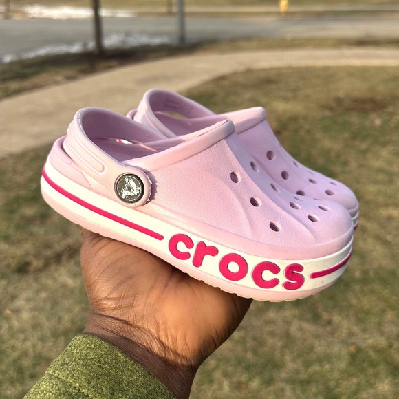 Crocs Kids Bayaband Clogs Toddler Girl Size 11 Ballerina Pink/Candy Pink Sandals - Picture 8 of 12